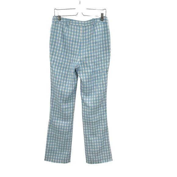 Revolve Assignment Chloe Trouser Pants Gingham Print Blue White Size Medium - Picture 7 of 13